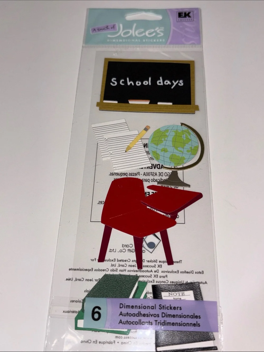 Jolee's Boutique School Days Dimensional Stickers - Colorful Classroom Icons